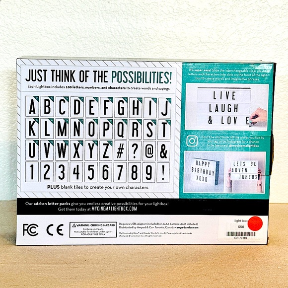 My Cinema Lightbox βThe Original LED Marquee Light Boxβ + Bonus Pack NEW NIB - Picture 7 of 11